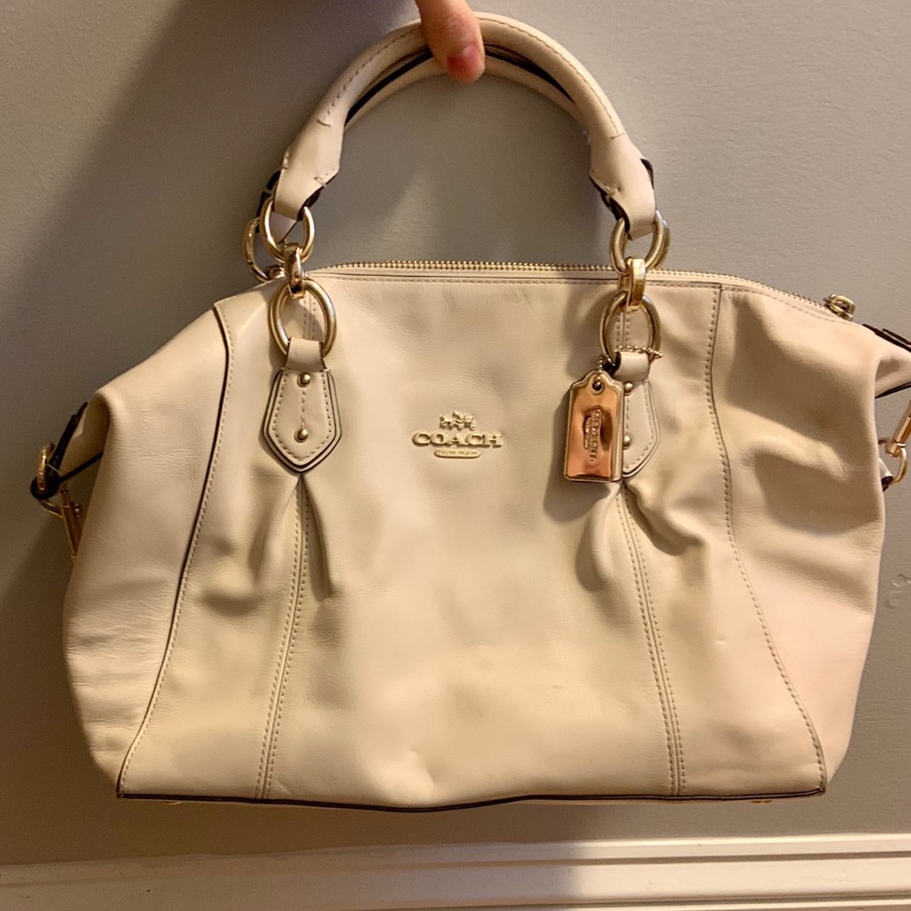Cream Leather Coach Bag
